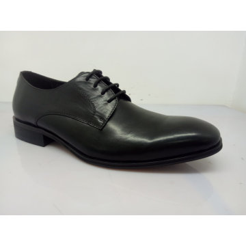 Zapatos de cuero clásicos de encaje para hombre negro (NX 545)